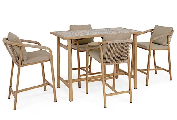 SET TAV. BAR + 4 SGABELLI KALIMERA DESERT