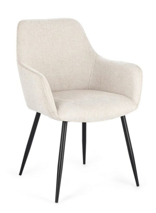 SEDIA/POLTRONA CORA CON BRACC. NERO-BEIGE