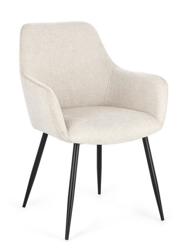 SEDIA/POLTRONA CORA CON BRACC. NERO-BEIGE