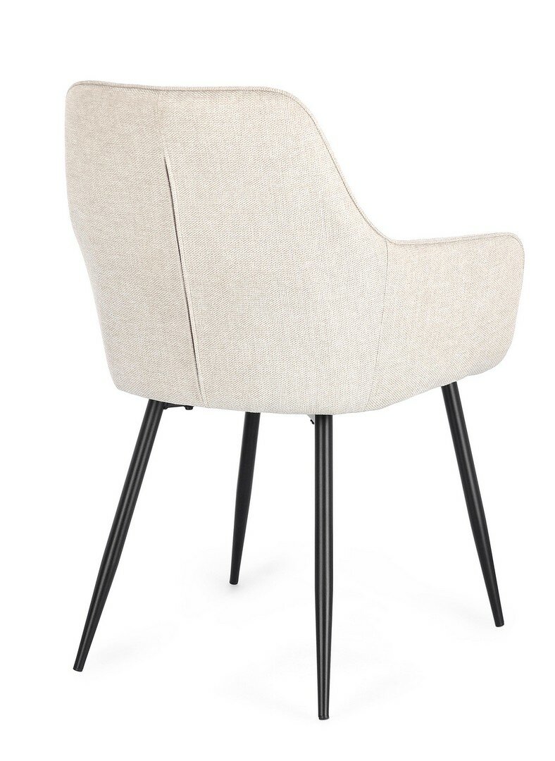 SEDIA/POLTRONA CORA CON BRACC. NERO-BEIGE - immagine 4