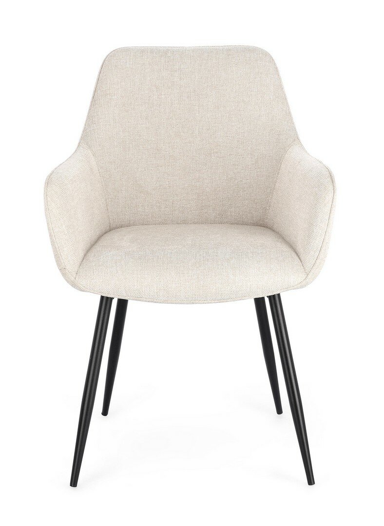 SEDIA/POLTRONA CORA CON BRACC. NERO-BEIGE - immagine 6