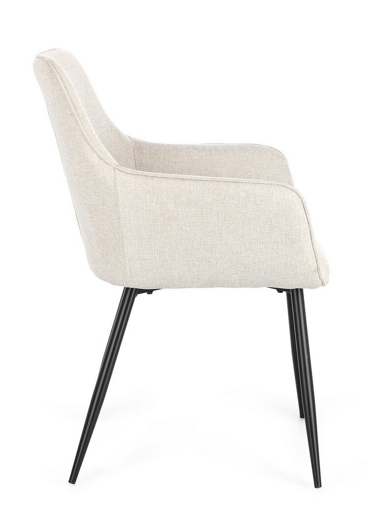 SEDIA/POLTRONA CORA CON BRACC. NERO-BEIGE - immagine 5