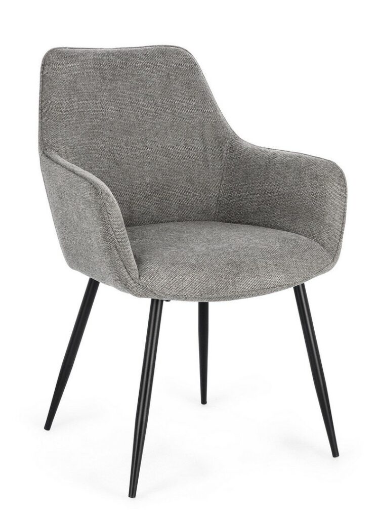 SEDIA/POLTRONA CORA CON BRACC. NERO-GRIGIO SCURO