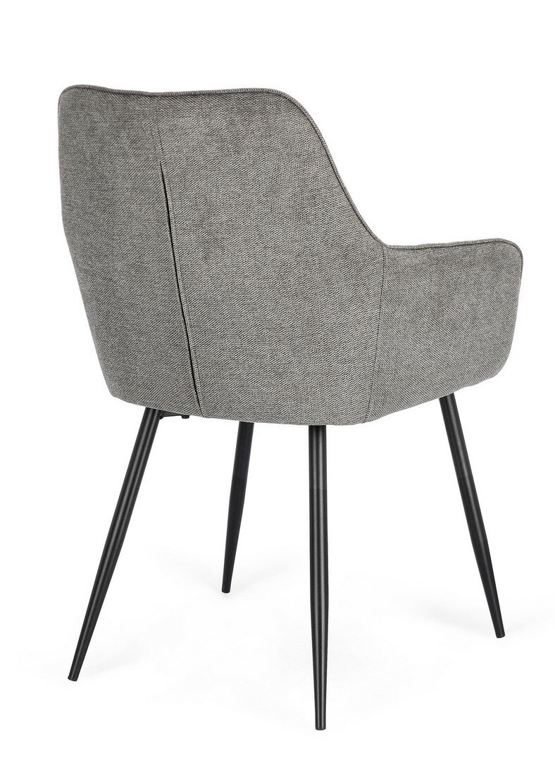 SEDIA/POLTRONA CORA CON BRACC. NERO-GRIGIO SCURO - immagine 4