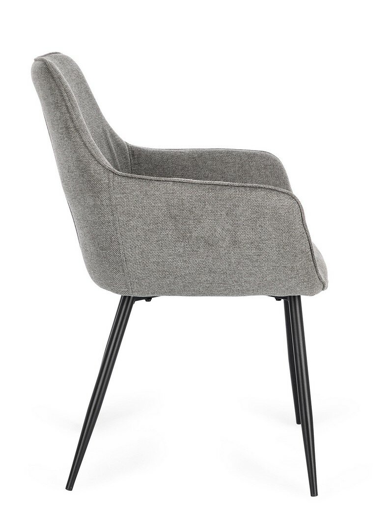 SEDIA/POLTRONA CORA CON BRACC. NERO-GRIGIO SCURO - immagine 5