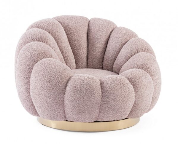 POLTRONA GIREVOLE FLOREL ROSA ANTICO