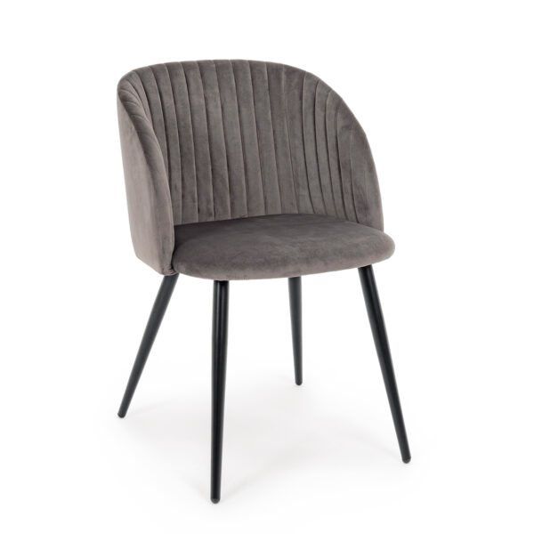 SEDIA QUEEN VELVET GRIGIO CADETTO